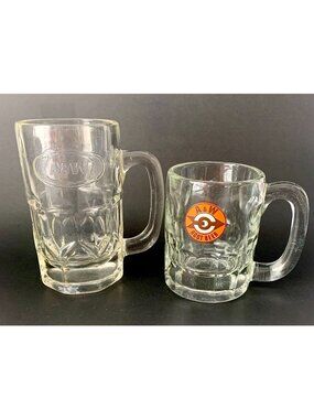 2 A&W Root Beer Mugs Advertising 1980's Vintage Barware